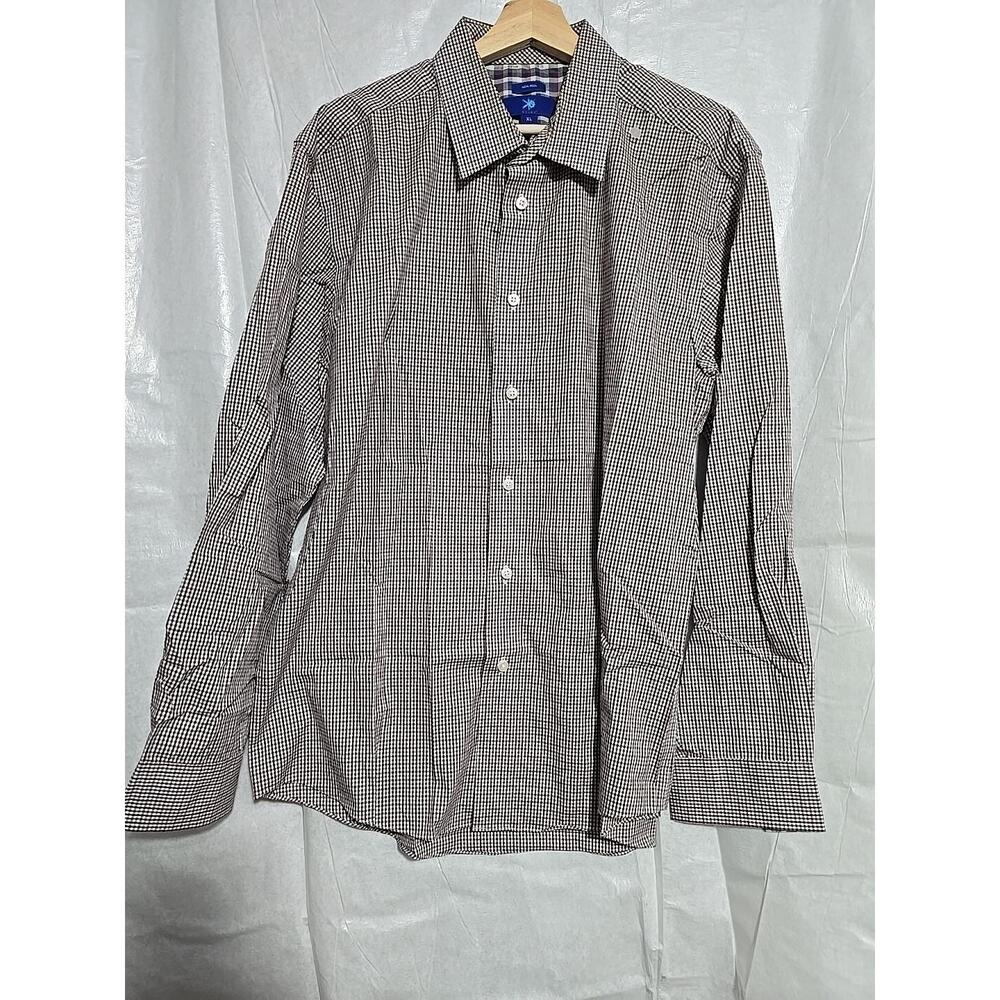 Egara Mens Long Sleeve Red & Black Plaid Button Up Shirt Size XL